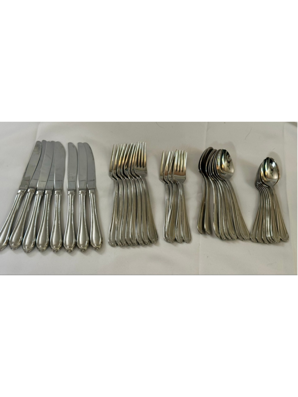 Gorham Melon Bud Frosted 18/10 Stainless Flatware 37 Pc Set Service for 8